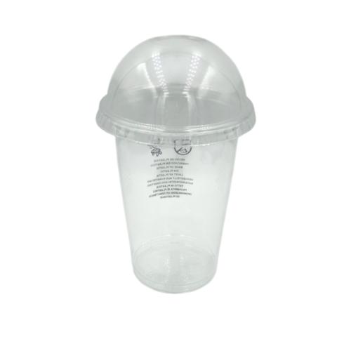PACK VASO GRANIZADO 300ml. + TAPA CÚPULA CERRADA 78mm. PET. 100u. 1