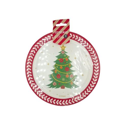 OH YEAH! PLATO ABETO NAVIDAD. 23CM. 6u. 1