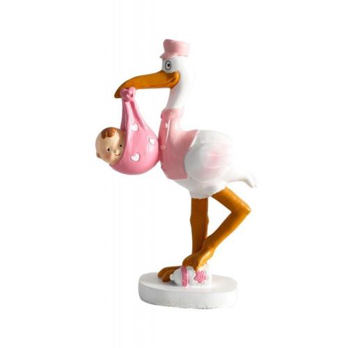 FIGURA PARA TARTA CIGUEÑA ROSA 1