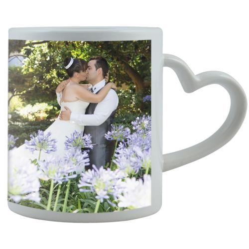 TAZA BLANCA CORAZÓN FOTO