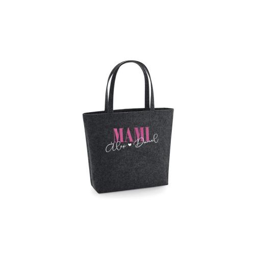 Bolso Shopper fieltro Antracita Mami ( + opciones ) + Nombres