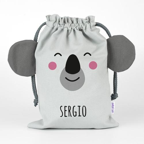 Saquito Zoo Koala Gris personalizado