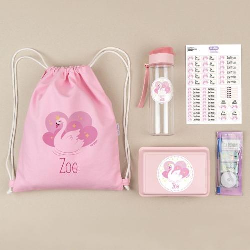 Pack Mi Equipo para el Cole con Petate Cisne personalizado + Regalo 1