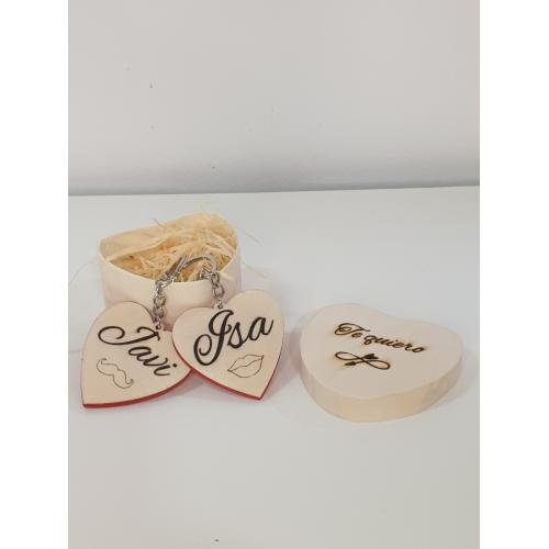 Conjunto Cajita y Llaveros Corazón 1