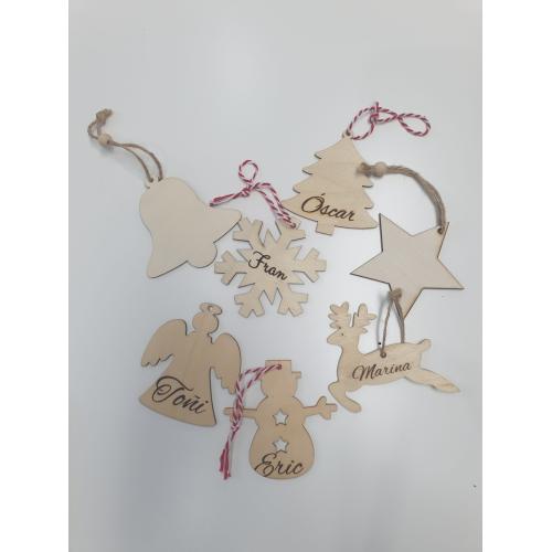 Figurita Navidad Madera Personalizada 1