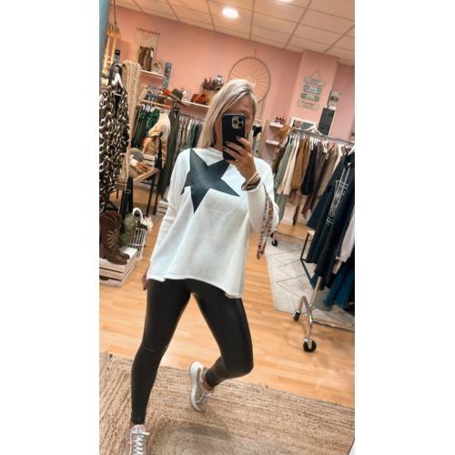 Legging ecopiel, tallas - xl, color - marfil 1