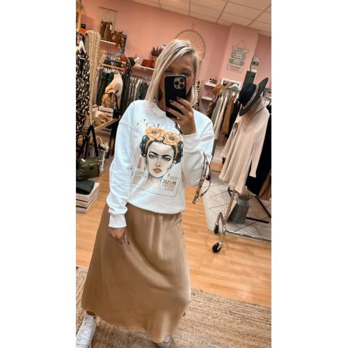 Falda saten, tallas - talla unica, color - dorado 1