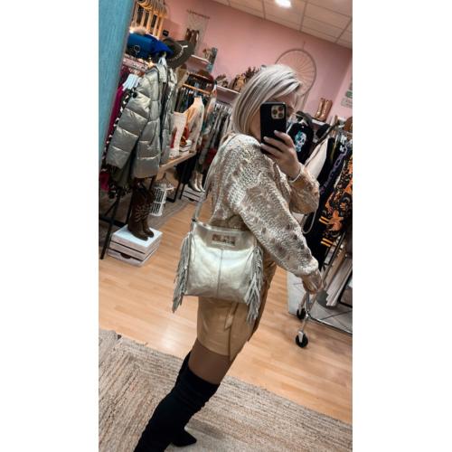 Bolso ibiza metal, color - plateado 1