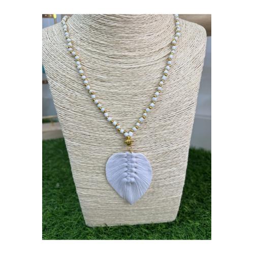 Collar pluma, color - blanco 1