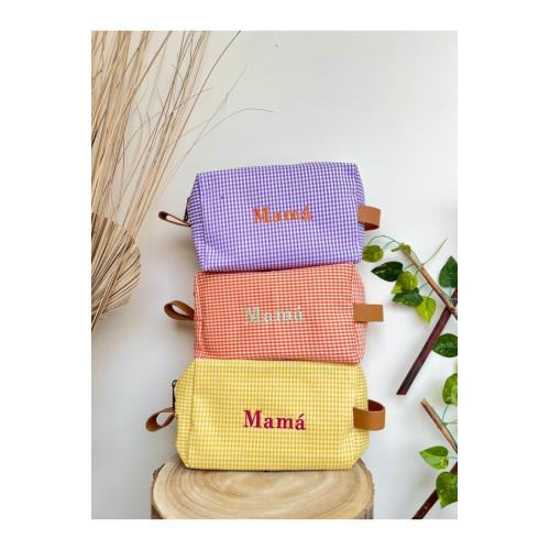 Neceser vichy, color - mandarina 1