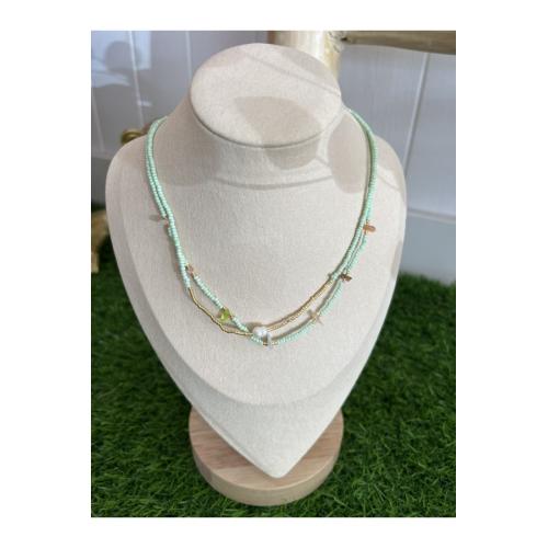 Gargantilla piedras, color - verde mint 1