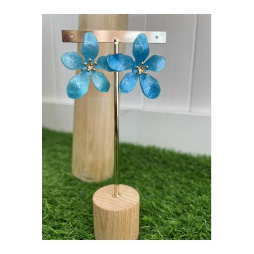 Pendientes narciso azul 1