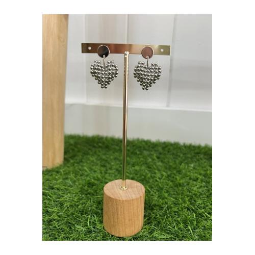 Pendientes corazon plateado 1