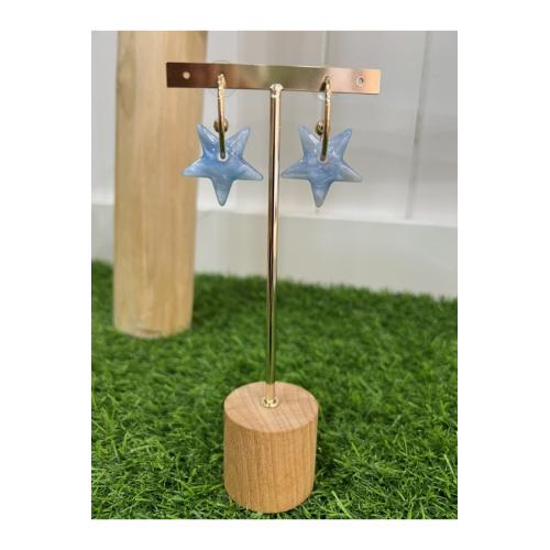Pendientes estrella piercing azul 1