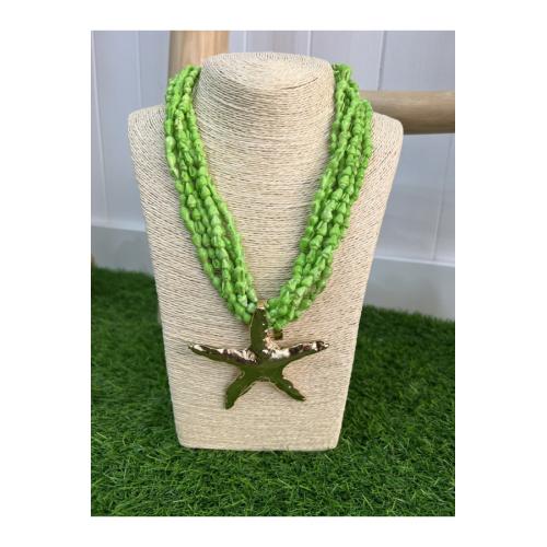 Collar estrella marina fluor, color - verde fluor 1