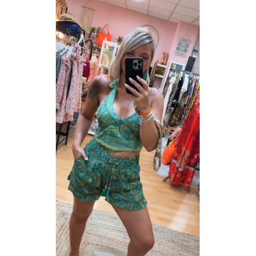 Conjunto bali short, color - verde, tallas - talla unica 1