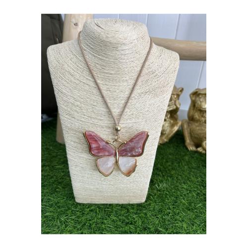 Colgante mariposa, color - frambuesa 1