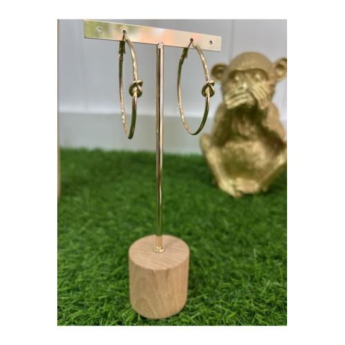 Pendientes aro nudo dorado 1