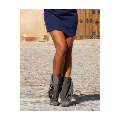 Bota flecos gris camaleonica, tallas - 38 1