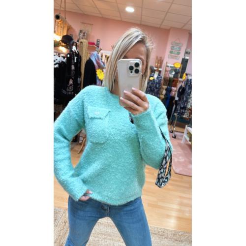 Jersey tutto piccolo verde menta, color - verde mint, tallas - talla unica 1