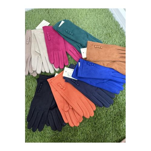 Guantes antelina, color - naranja 1