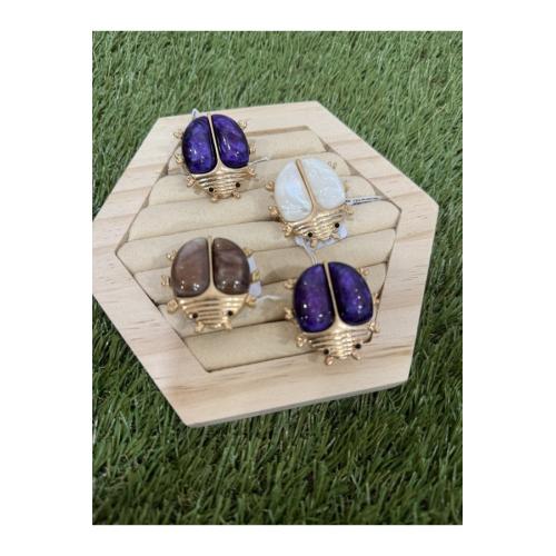 Anillo escarabajo, color - morado 1