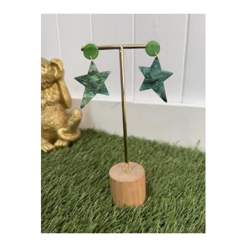 Pendientes estrella esmeralda 1