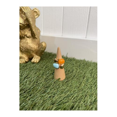 Anillos piedra turquesa naranja 1