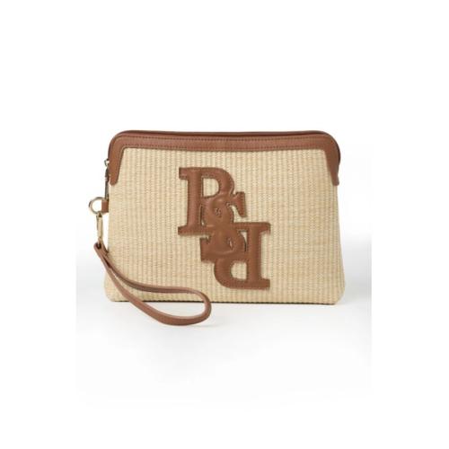 Clutch rafia marron 1