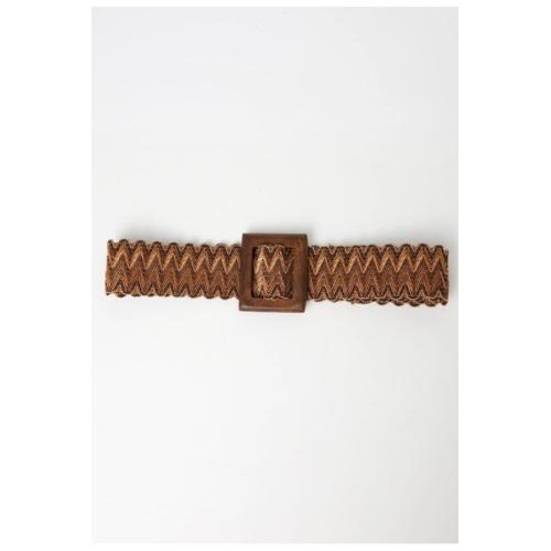 Cinturon rafia marron 1