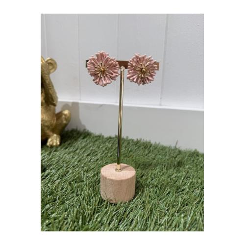 Pendientes flor salmon 1