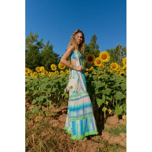 Vestido frida turquesa, tallas - m/l 1
