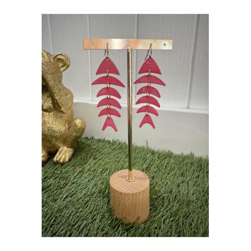 Pendientes pescaito fucsia 1