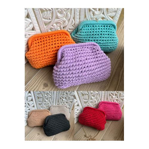 Bolso tejido colores, color - fucsia 1