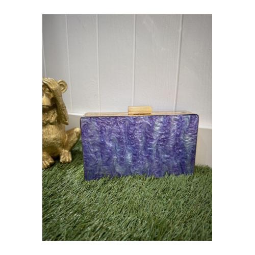 Bolso caja nacar, color - morado 1