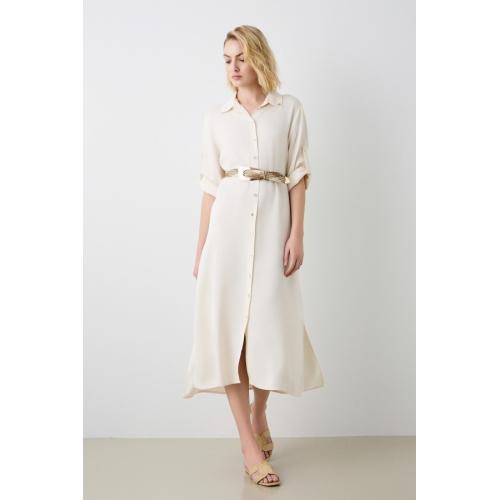 Vestido crudo camisero, tallas - m 1