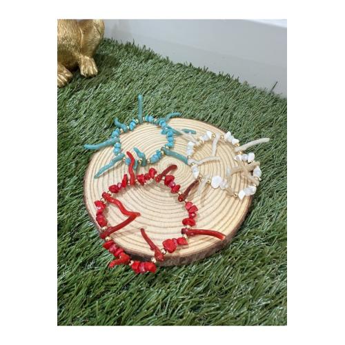 Pulsera corales, color - blanco 1