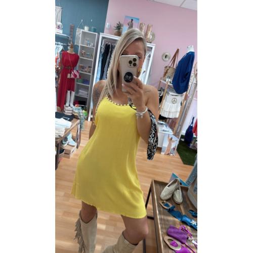 Vestido makaki, color - amarillo 1