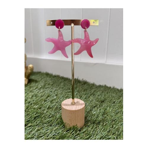 Pendientes estrellas fresa 1