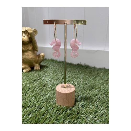 Pendientes caballito rosa 1