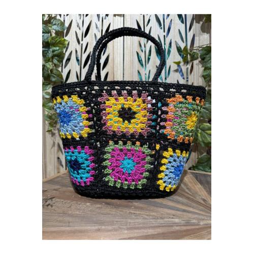 Capazo patchwork negro, color - negro 1