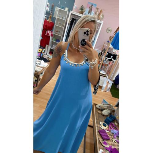 Vestido sicilia, tallas - talla unica, color - azul cielo 1