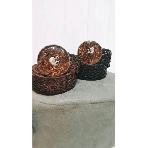 Cinturón boho corazón, color - negro 1