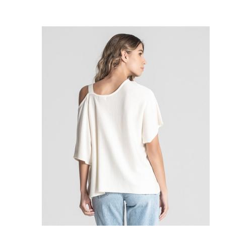 Sueter cut out, tallas - s/m, color - blanco roto 1