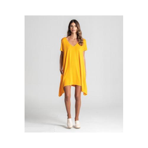 Vestido asimetrico corto, tallas - xs/s, color - mostaza 1