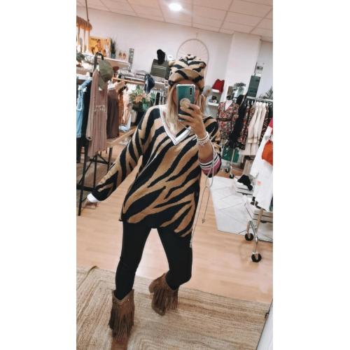 Gorro zebra, color - camel, tallas - talla unica 1