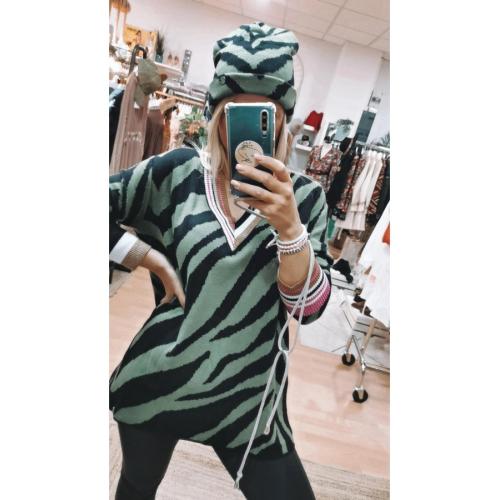 Gorro zebra, tallas - talla unica, color - verde militar 1