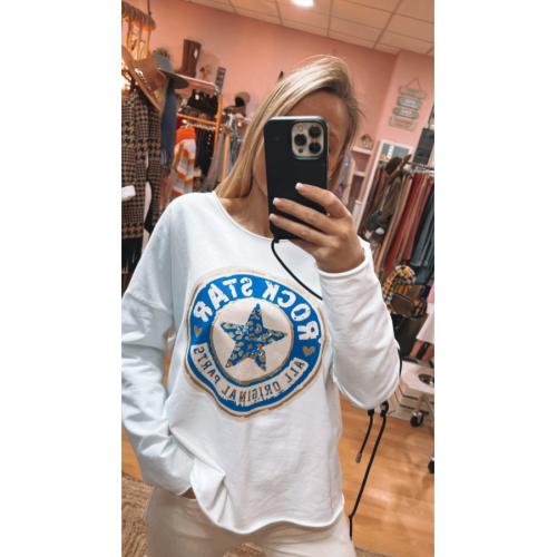 Sudadera rockstar, color - blanco, tallas - talla unica 1